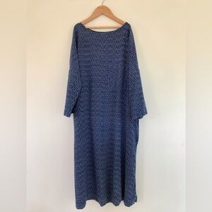 TOAST UK Indigo Ikat Cotton Shift Dress